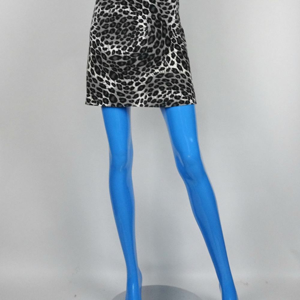Leopard Animal Print Pancil Mini Skirt Juniors 9 - Picture 2 of 4
